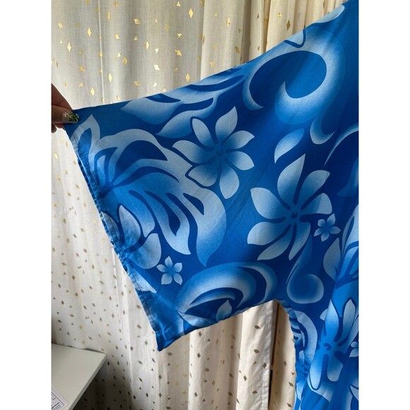 NWT Lee's Fashion Hawaii LLC Hawaiian Wide Short Sleeves Side Self Tie Tunic Top - Picture 3 of 7